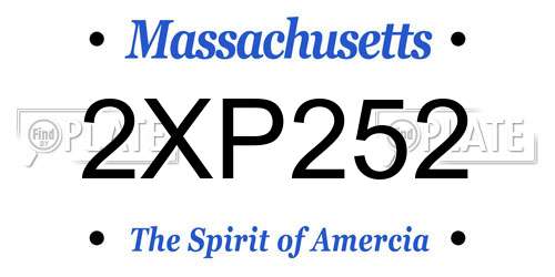 2XP252 Massachusetts License Plate