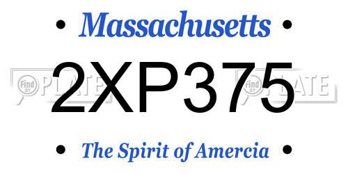 2XP375 Massachusetts License Plate