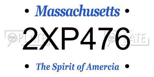 2XP476 Massachusetts License Plate