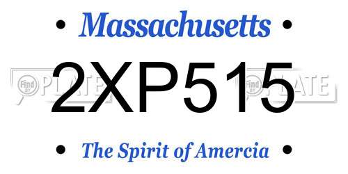 2XP515 Massachusetts License Plate