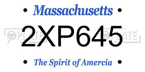2XP645 Massachusetts License Plate