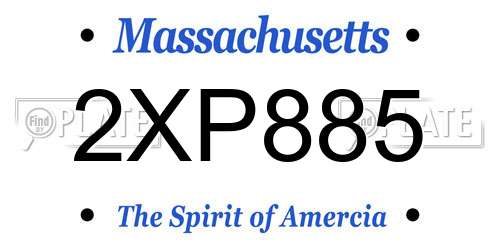 2XP885 Massachusetts License Plate