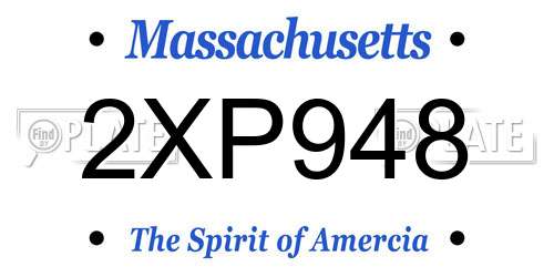 2XP948 Massachusetts License Plate