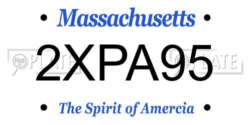 2XPA95 Massachusetts License Plate