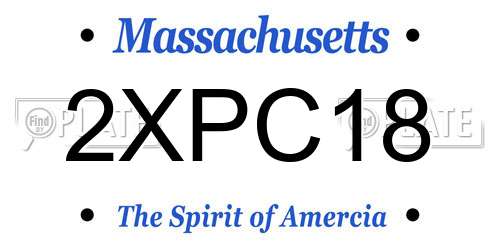 2XPC18 Massachusetts License Plate