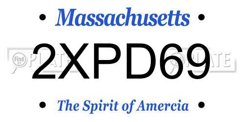 2XPD69 Massachusetts License Plate