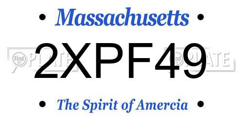 2XPF49 Massachusetts License Plate