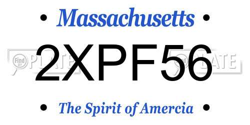 2XPF56 Massachusetts License Plate