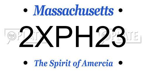 2XPH23 Massachusetts License Plate