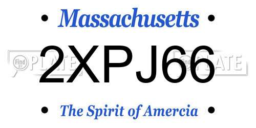 2XPJ66 Massachusetts License Plate