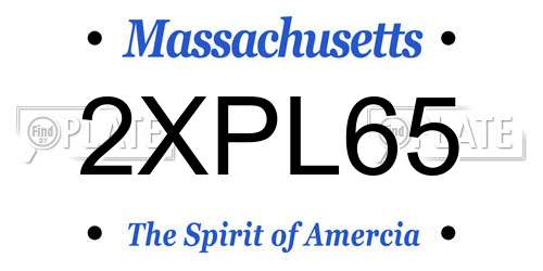 2XPL65 Massachusetts License Plate