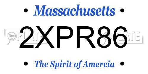 2XPR86 Massachusetts License Plate