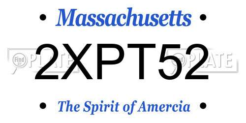 2XPT52 Massachusetts License Plate