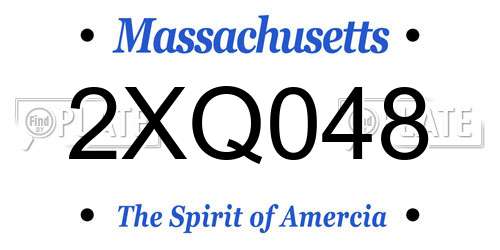 2XQ048 Massachusetts License Plate