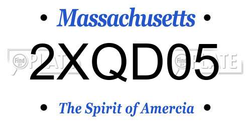 2XQD05 Massachusetts License Plate
