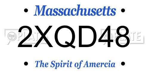 2XQD48 Massachusetts License Plate