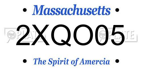 2XQO05 Massachusetts License Plate