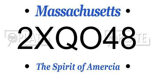 2XQO48 Massachusetts License Plate