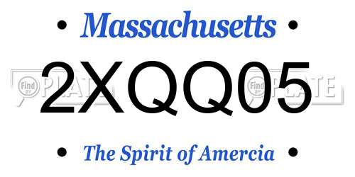 2XQQ05 Massachusetts License Plate