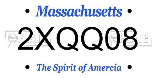 2XQQ08 Massachusetts License Plate