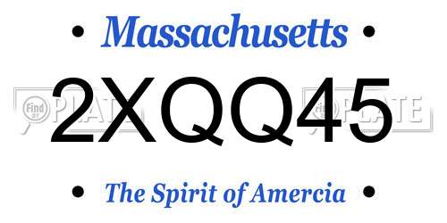 2XQQ45 Massachusetts License Plate
