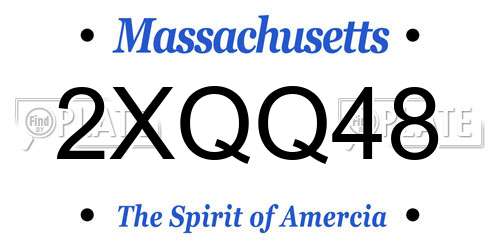 2XQQ48 Massachusetts License Plate