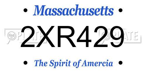 2XR429 Massachusetts License Plate
