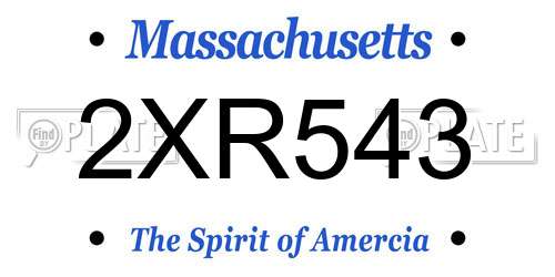 2XR543 Massachusetts License Plate