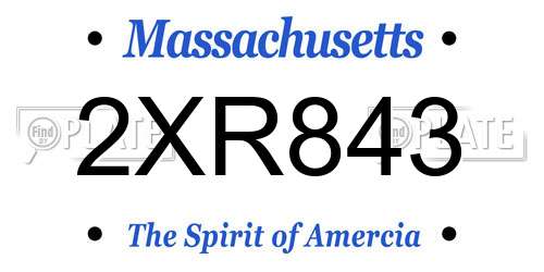 2XR843 Massachusetts License Plate