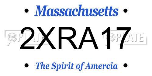 2XRA17 Massachusetts License Plate