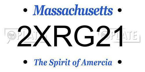 2XRG21 Massachusetts License Plate
