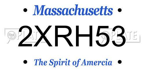 2XRH53 Massachusetts License Plate