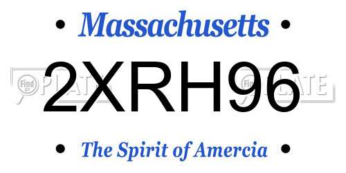 2XRH96 Massachusetts License Plate