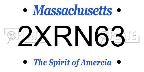 2XRN63 Massachusetts License Plate