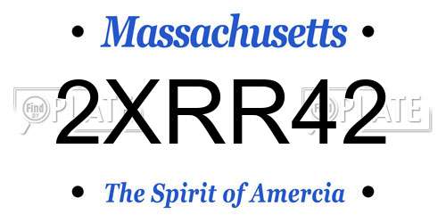 2XRR42 Massachusetts License Plate