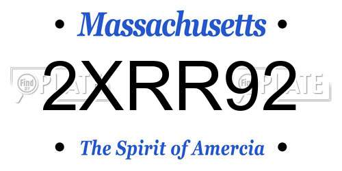 2XRR92 Massachusetts License Plate