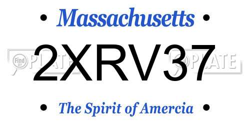 2XRV37 Massachusetts License Plate