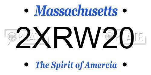 2XRW20 Massachusetts License Plate