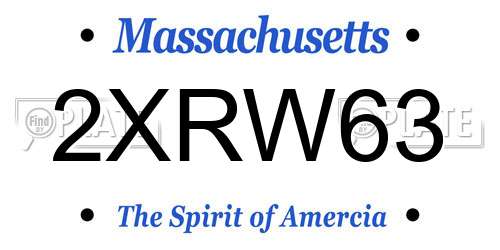 2XRW63 Massachusetts License Plate
