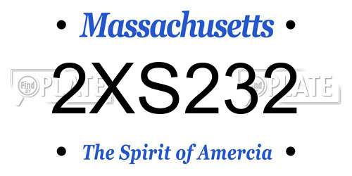 2XS232 Massachusetts License Plate