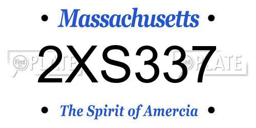 2XS337 Massachusetts License Plate