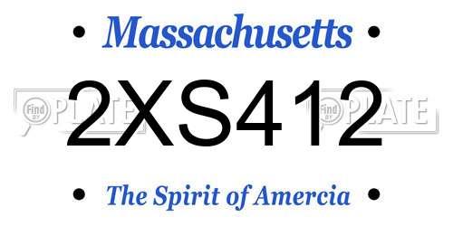 2XS412 Massachusetts License Plate