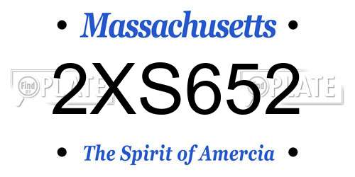 2XS652 Massachusetts License Plate