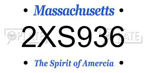 2XS936 Massachusetts License Plate