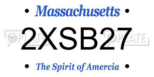 2XSB27 Massachusetts License Plate