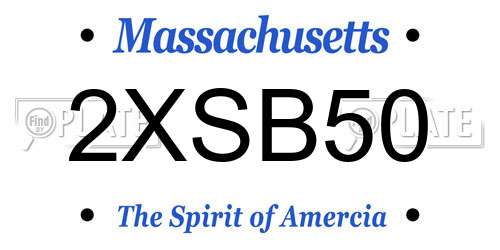 2XSB50 Massachusetts License Plate