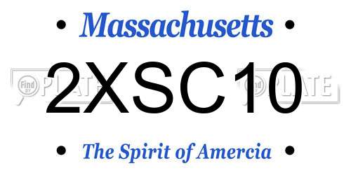 2XSC10 Massachusetts License Plate