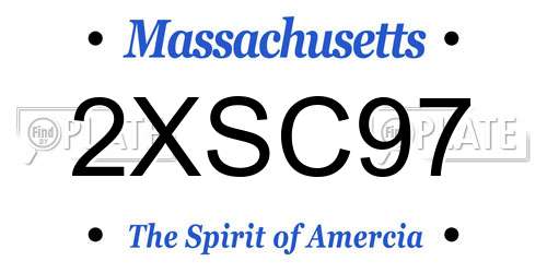 2XSC97 Massachusetts License Plate