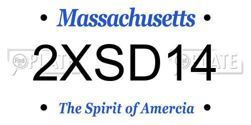 2XSD14 Massachusetts License Plate