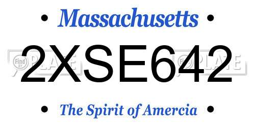 2XSE642 Massachusetts License Plate